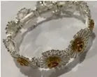 White & Gold Daisy Bangle - Armani Gallery