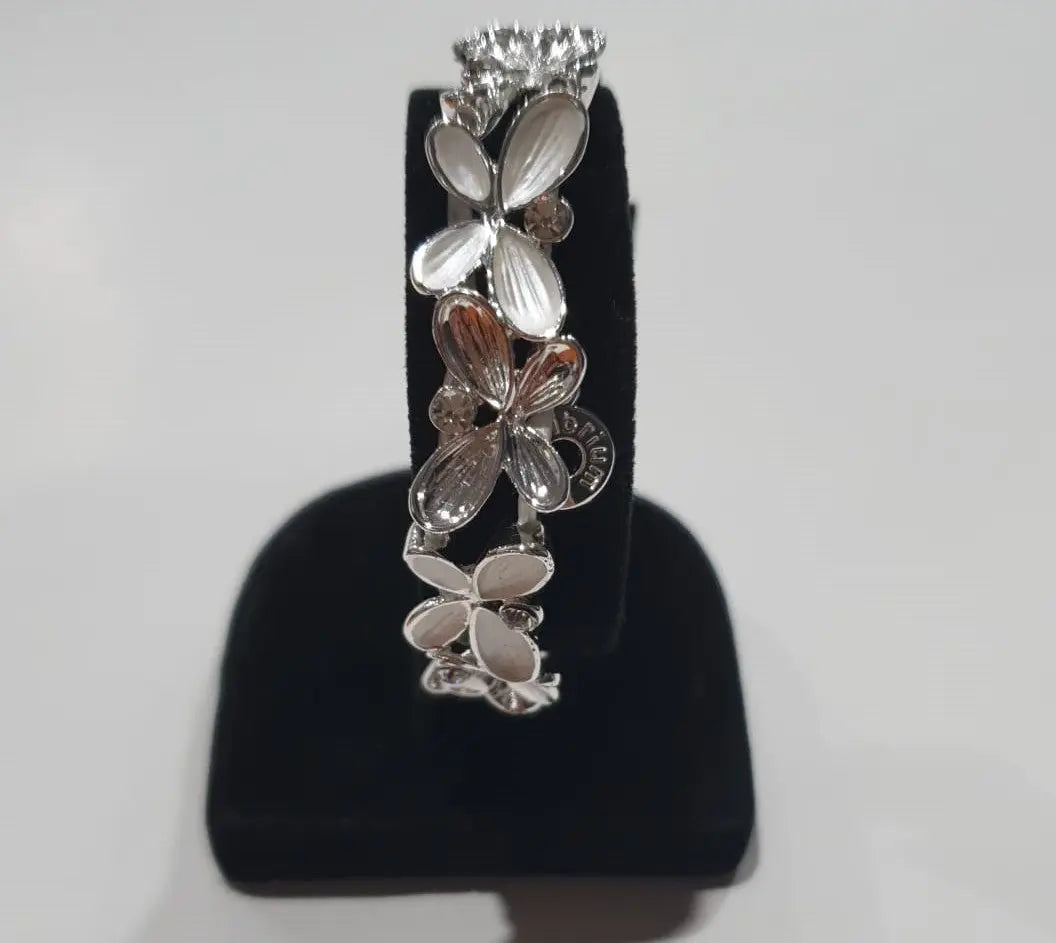 White & Silver Butterfly Bracelet - Armani Gallery