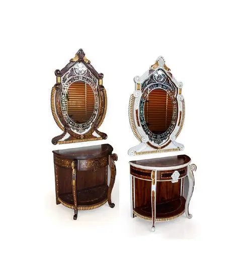 Wooden Dresser With Mirror - Armani Gallery