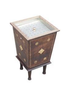 Wooden Square Incense Burner on 4 Legs H53cm x W31cm