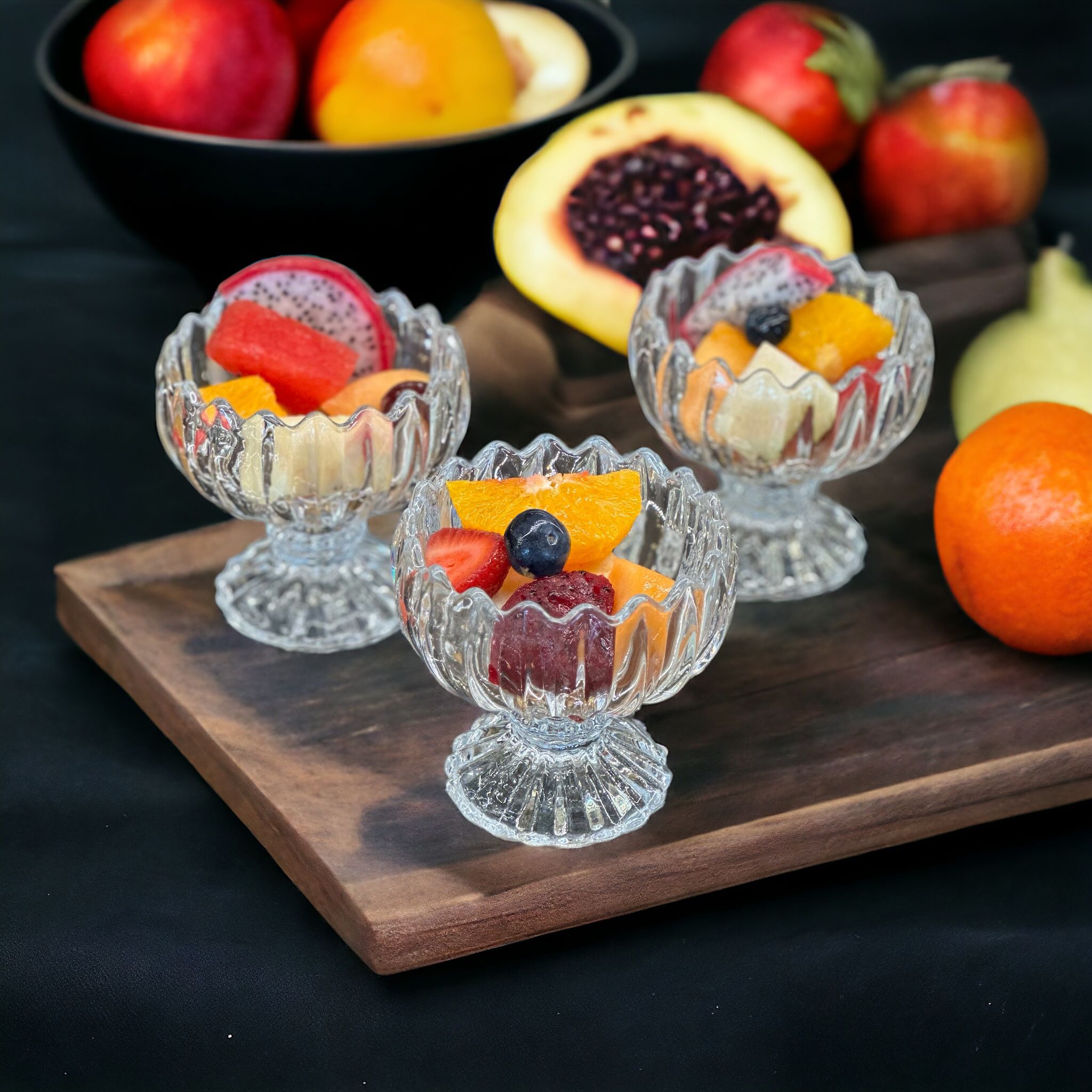 Crystal Glass Dessert Bowl - Set of 6