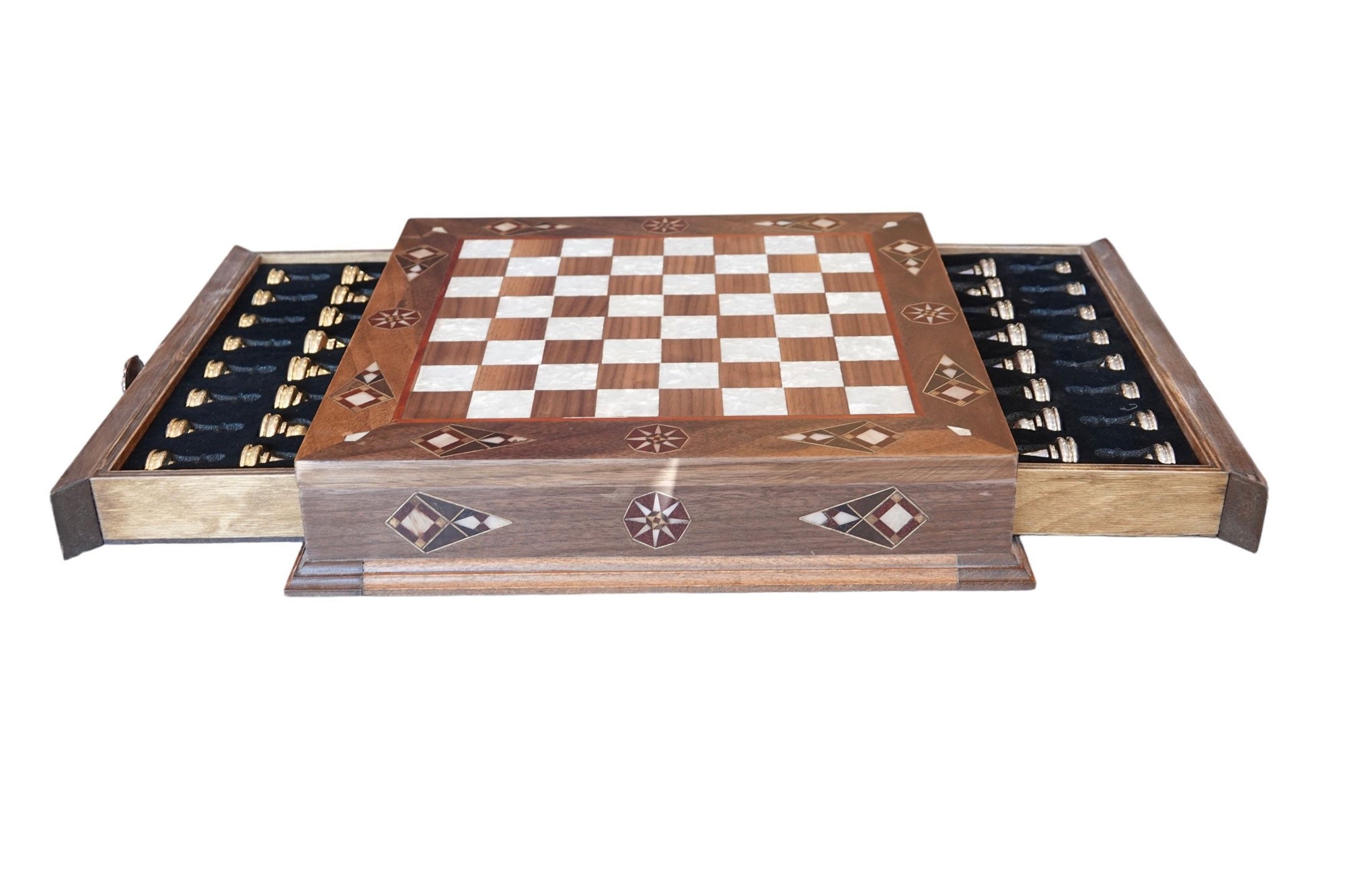 Square Box Chess Board With Draws - Small